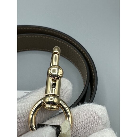 Coach CZ785 Reversible Replacement Strap Black Dark Stone Pebbled Leather NWT - Picture 7 of 13